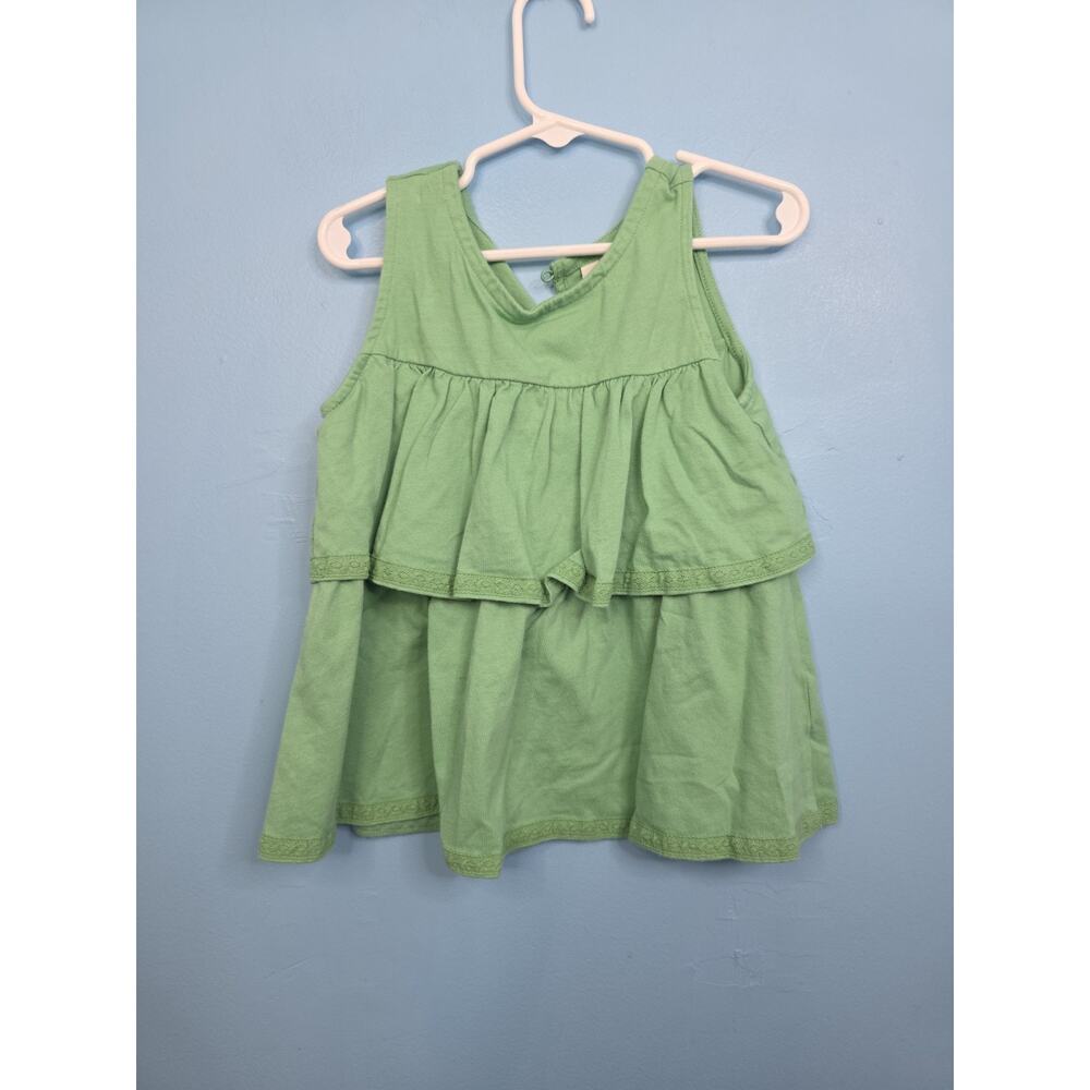 Janie and Jack Tiered Ruffle Jersey Top Girls Palm Beach Green Shirt Size 6